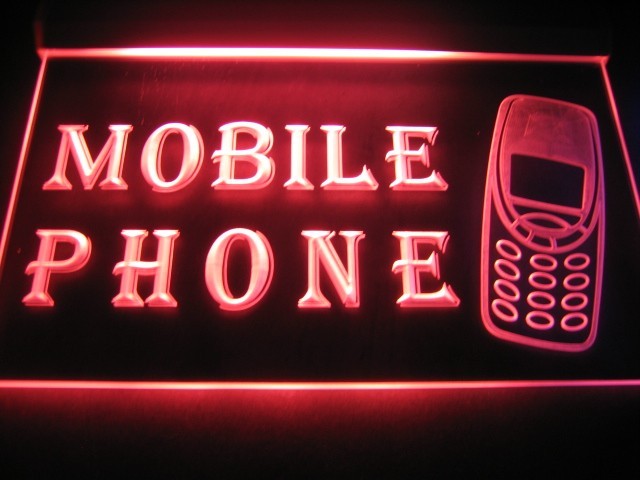 Mobile Phone Logo Neon Light Sign